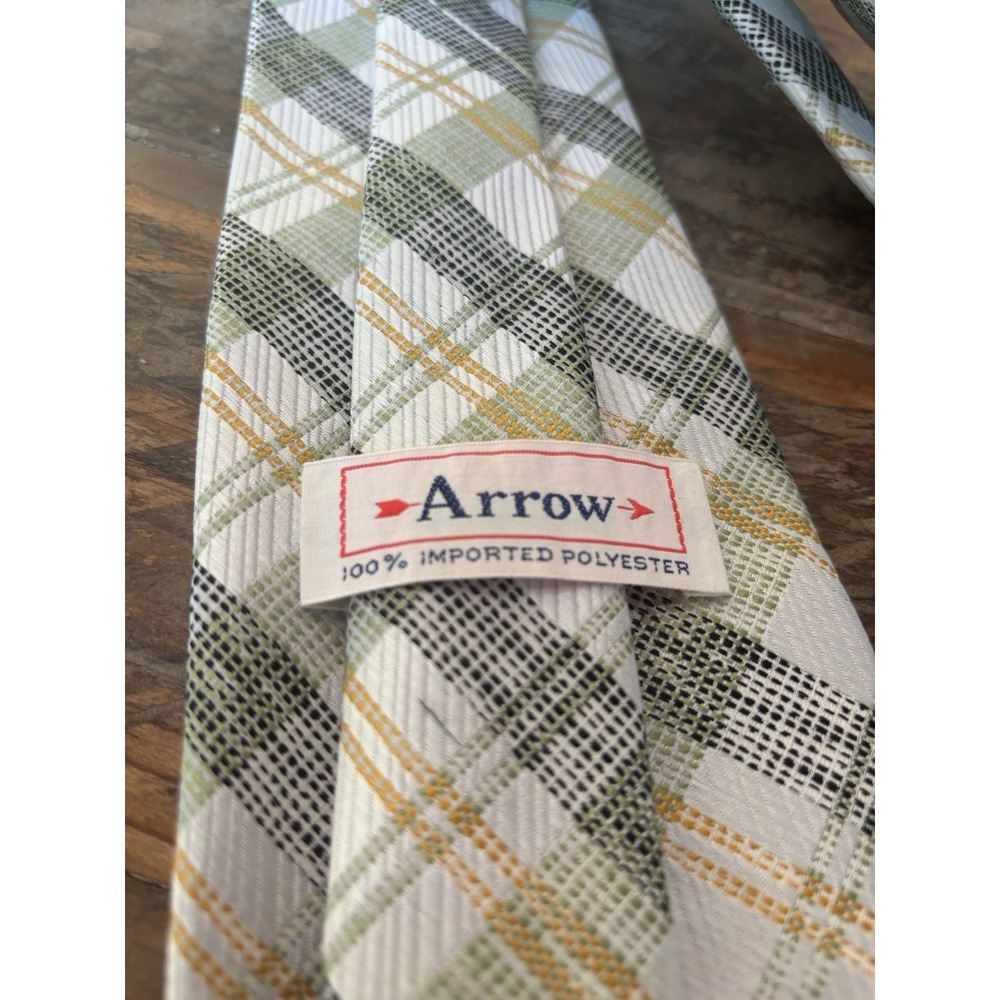 Vintage 70s Wide Arrow polyester necktie RARE Pattern - Picture 4 of 6